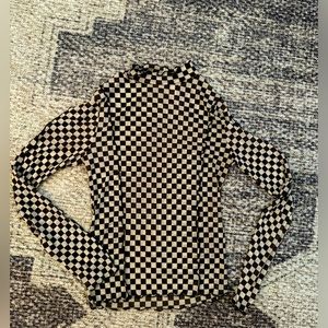 Daytrip Sheer checkered top Small